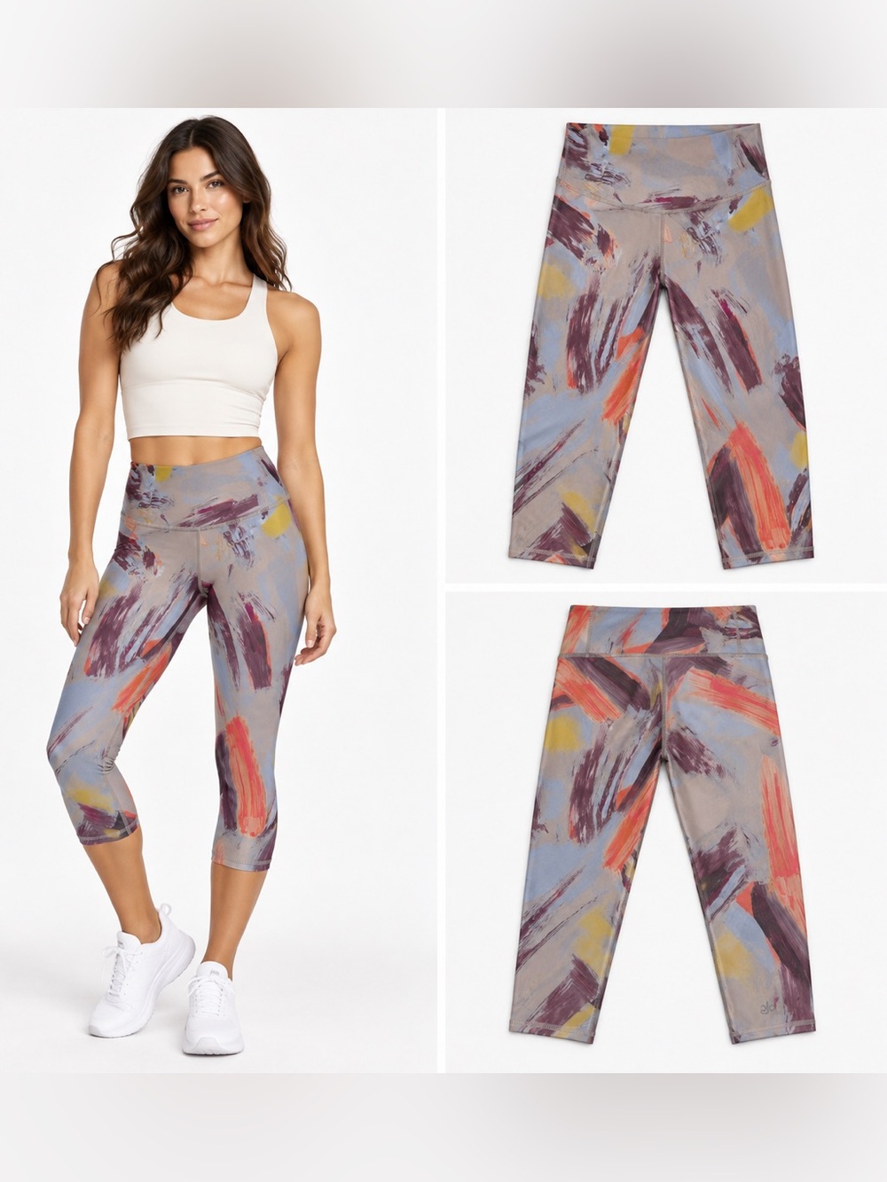 Alo Yoga Airbrush Modernist Multi High Waist Capri Leggings XS